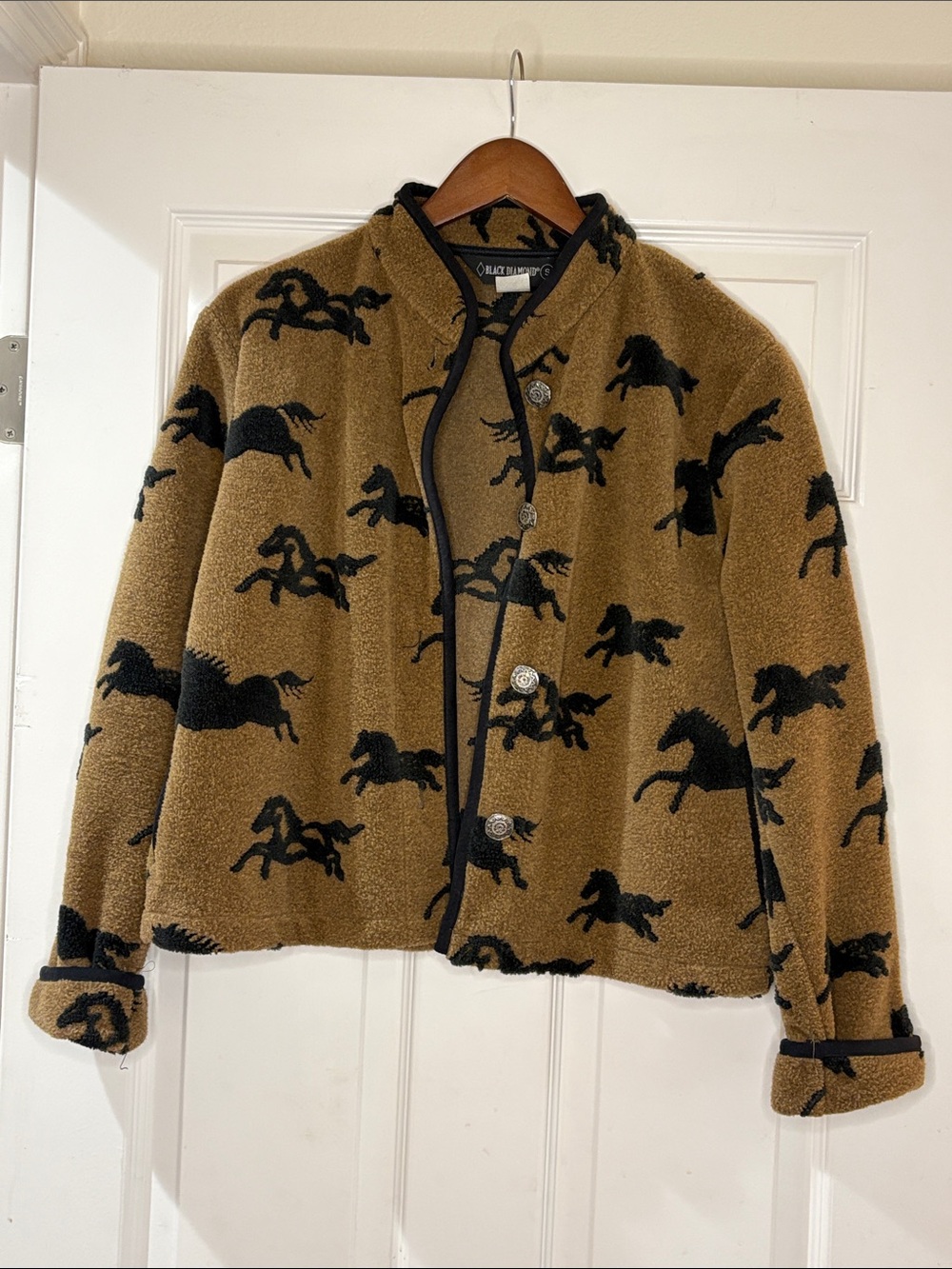 Vintage Horse Fleece Jacket - Black Diamond